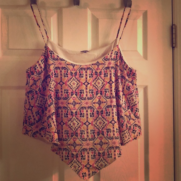 Charlotte Russe Tops - Charlotte Russe flowy pink/blue croptop Charlotte Russe Tops - Charlotte Russe flowy pink/blue croptop